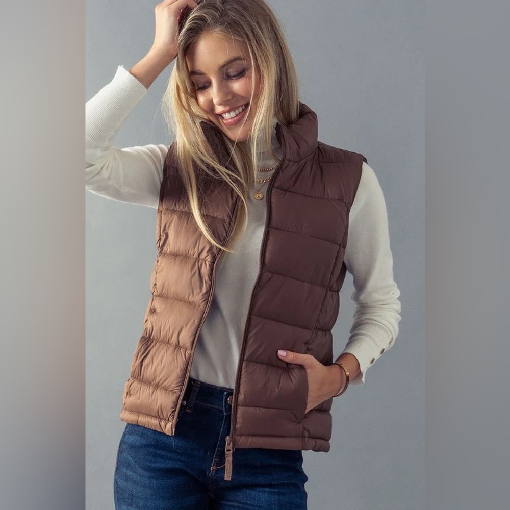 Chocolate Brown Winter Vest - Picture 8 of 9